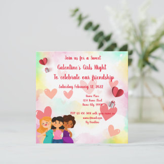 Convite para Noite das Meninas da Galentine