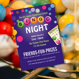Convite para noite de bingo divertida para arrecad