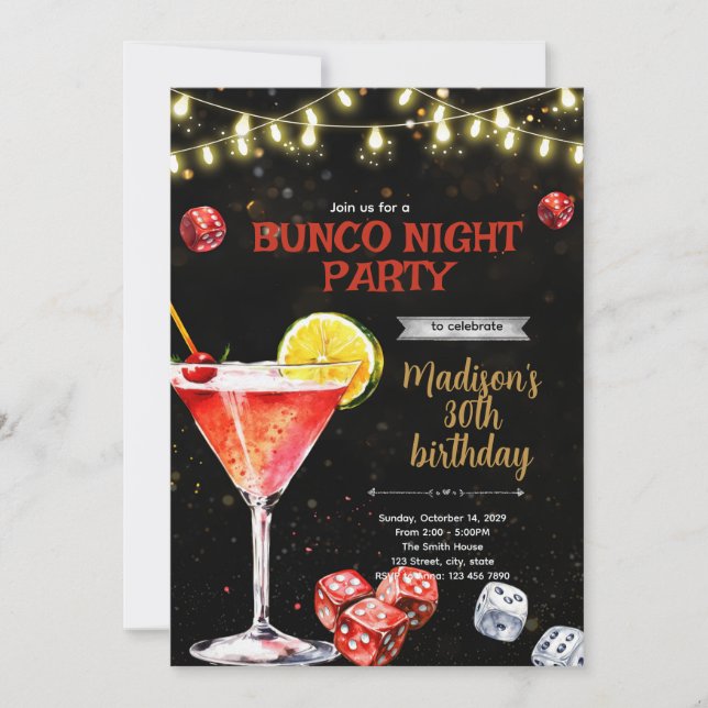 Convite para Noite de Bunco (Frente)