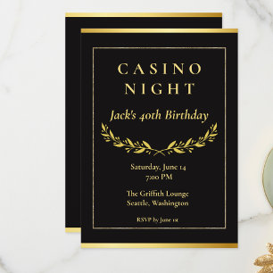 Convite para Noite de Cassino   Festa de Aniversár