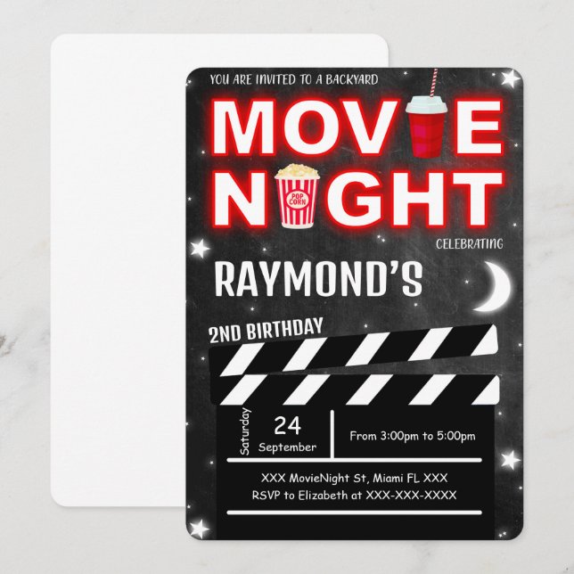 Convite para Noite de Cinema (Frente/Verso)