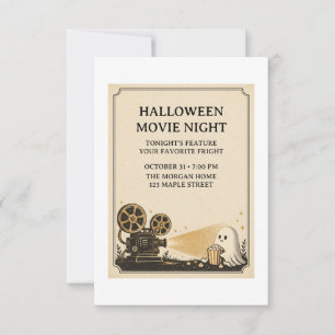 Convite para Noite de Cinema de Halloween da Sessã