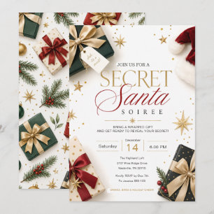 Convite para Noite de Papai Noel Secreto