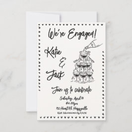 Convite para Noivado da Pilha de Champanhe