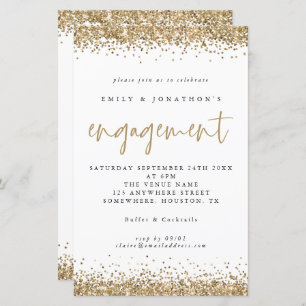 Convite para Noivado de Fronteiras Douradas do Gli