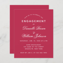 Convite para Noivado de Orçamento Magenta Moderno 