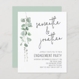 Convite para Noivado de Script Eucalyptus Orçament