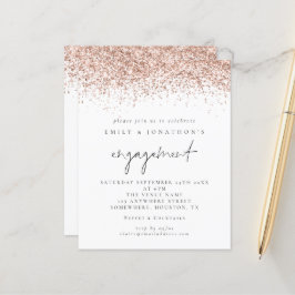 Convite para Noivado de Script Glitter Dourado do