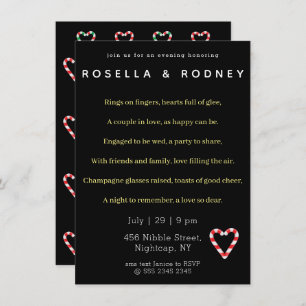 Convite para Noivado do Candy Cane