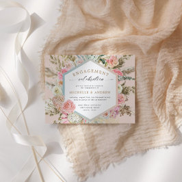 Convite para Noivado Floral Moderno Bohemian