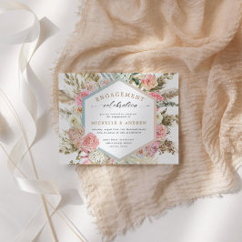 Convite para Noivado Floral Moderno Bohemian