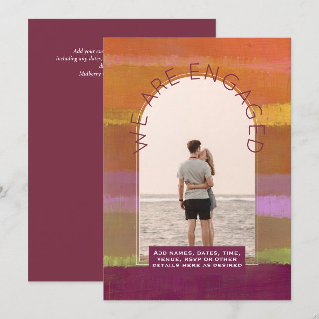 CONVITE PARA NOIVADO FOTOGRÁFICO MODERNO - Cores m (Frente/Verso)