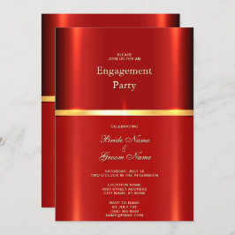 Convite para Noivado Vermelho Simples