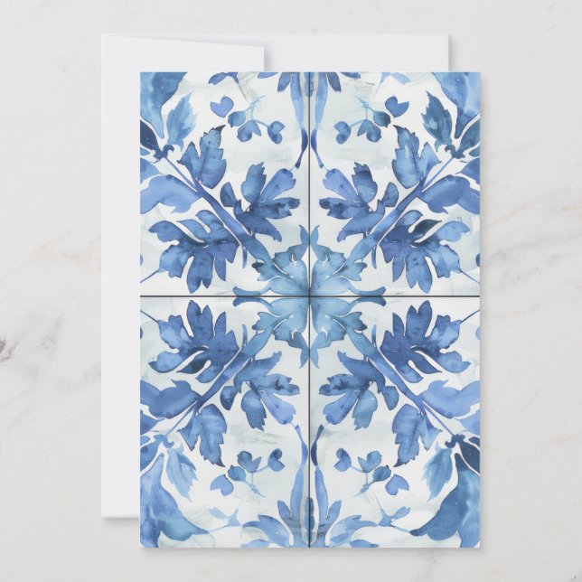 Convite para Noivados de Aquarela Mediterrânica (Verso)