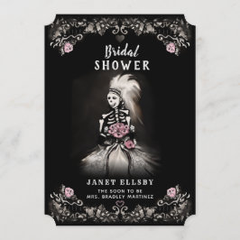 Convite para Noivas de Esqueleto Gótico do chá de 