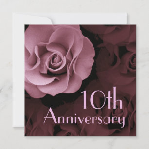Convite para o 10.º aniversário - Rosa PINK