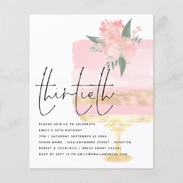 Convite para o 30 do Bolo de Bolo de Noite Dourado