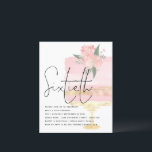 Convite para o 60º Festa de Bolo de Aniversário Do<br><div class="desc">Um valor para o alternativo do ORÇAMENTO em tamanho menor de 4, 5 x 5, 6" de semirbrilho de 110 lbs, que é de espessura semelhante a um cartão postal (no entanto, não é adequado para uso como cartão postal). POR FAVOR, OBSERVE QUE HÁ UM convite por folha. Dourado Bolo...</div>