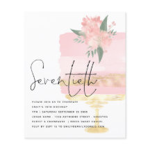 Convite para o 70 do Bolo de Bolo de Noite Dourado