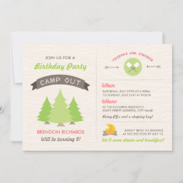 Convite para o acampamento de aniversário divertid