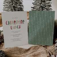 Convite para o almoço de Natal Colorido Verde