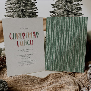Convite para o almoço de Natal Colorido Verde