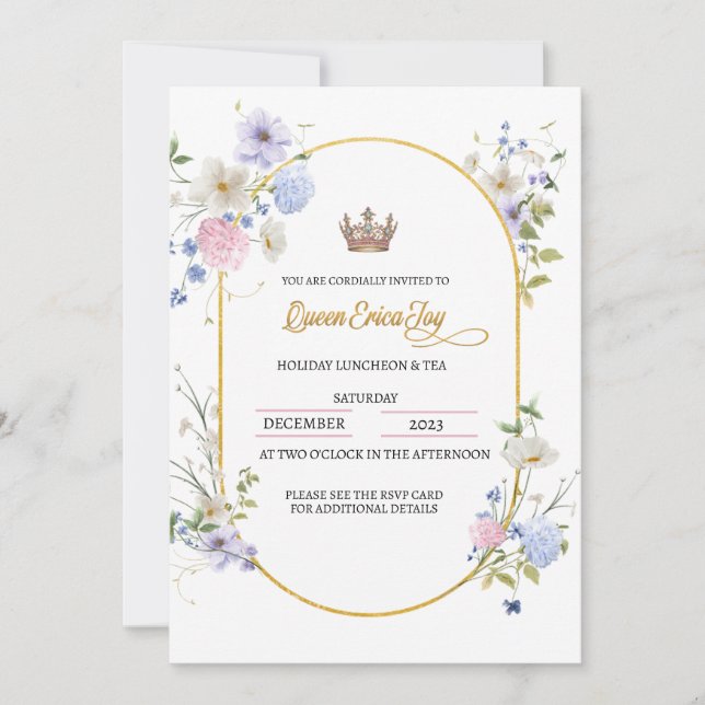 Convite para o almoço do Rainha Holiday (Frente)