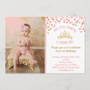 Convite para o aniversário da Princesa Menina - R