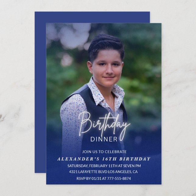 Convite para o aniversário de 16 anos Janto de ani (Frente/Verso)