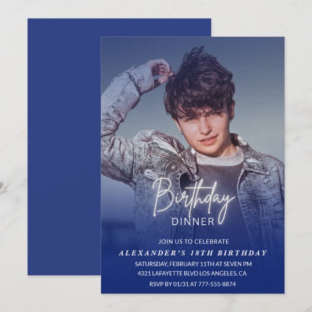 Convite para o aniversário de 18 anos Janto de ani (Frente/Verso)