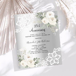 Convite para o aniversário de 25 de casamento das 