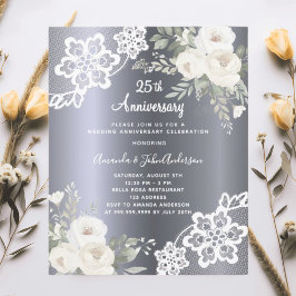 Convite para o aniversário de 25 de casamento das 
