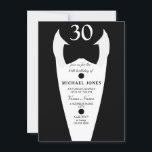 Convite para o aniversário de 30 anos do Partido T<br><div class="desc">Arco do aniversário de 30 anos Tuxedo Tie Mens Convidar Design - Cortesia de https://www.etsy.com/shop/teabreakart</div>