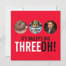 Convite para o aniversário de 30 vermelho e preto 