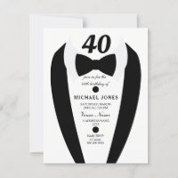 Convite para o aniversário de 40 anos do Tuxedo Me