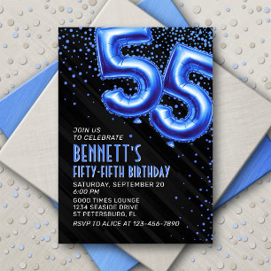 Convite para o aniversário de 55 anos do Mens Blue
