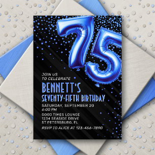 Convite para o aniversário de 75 anos do Mens Blue