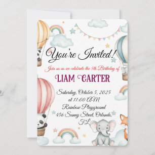 Convite para o Aniversário de Crianças - Balão de 