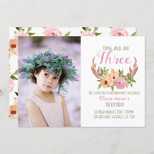 Convite para o aniversário de jovens selvagens e t