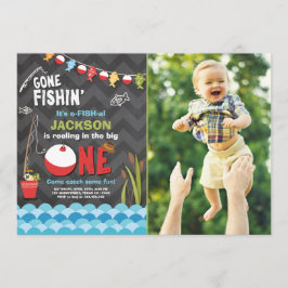 Convite para o aniversário de pesca A chamar o gra