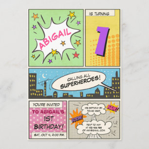 convite para o aniversário de um super herói