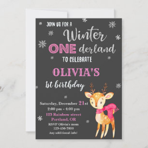 Convite para o aniversário de uma terra de inverno