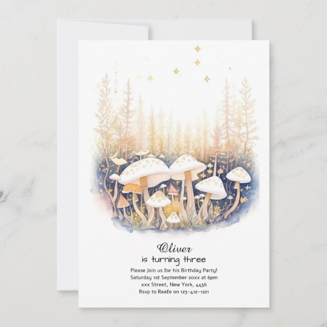 Convite para o Aniversário do Cogumelo (Frente)