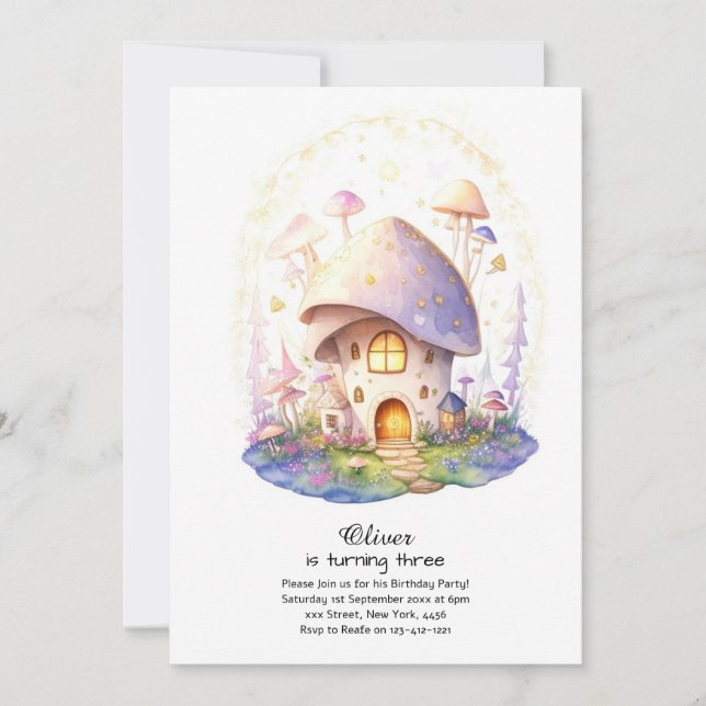 Convite para o Aniversário do Cogumelo (Frente)