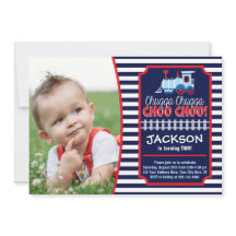 Convite para o aniversário do comboio com envelope