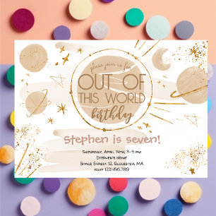 Convite para o aniversário do espaço fora deste mu