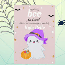 Convite para o aniversário do pequeno Boo Hallowee