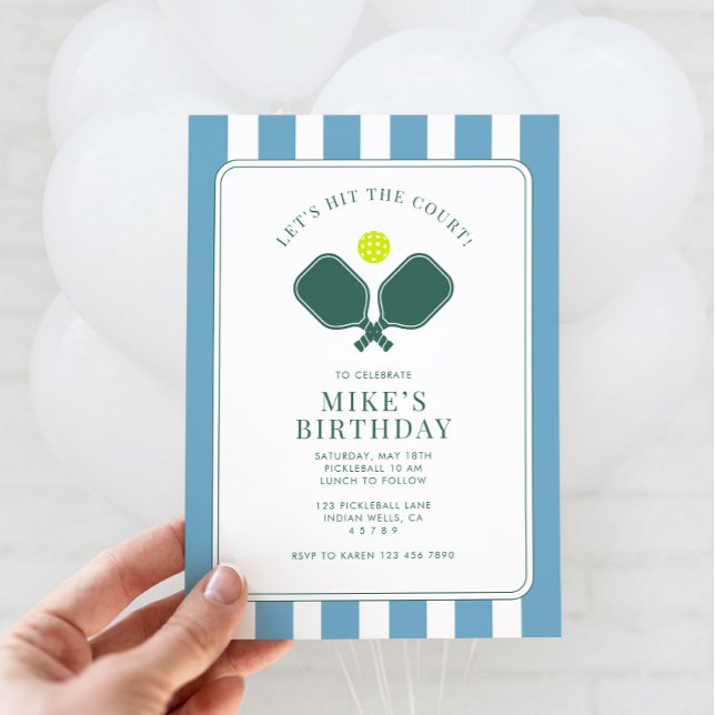 Convite para o Aniversário do Pickleball (Pickleball Birthday Invitation)