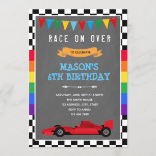 Convite para o aniversário do Rainbow e da race ca