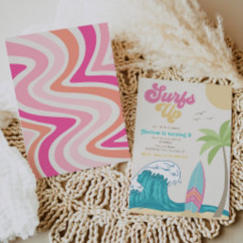 Convite para o Aniversário do Surfe | Rapariga sur
